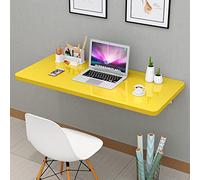 HSIRYAOHD Soportes flotantes amarillos plegables de pared para espacios pequeños, mesa plegable resistente ideal para cocina, lavandería y restaurante, 120 x 40 cm