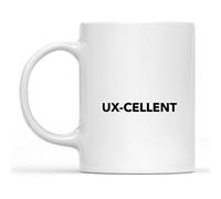 HSIRYAOHD UX - Taza Cellent - Taza de diseño UX Ui, taza de café con texto en inglés "UI", taza de cerámica, 325 ml