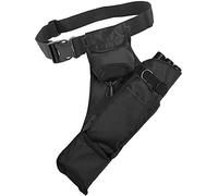 Hsitoolg Bolsa de tiro con arco - Carcaj de flechas de lona para caza de tres tubos con accesorios (negro)