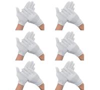 HSIXHAF 6 Pares Guantes Blancos para Niños, de Algodón, para Cosplay, Formales de Muñeca para Fiestas, 17 cm