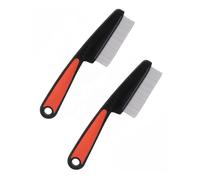 HSIXHAF Paquete de 2 peines antipulgas profesionales para perros y gatos - Peine antipulgas - Peine para el polvo - Dientes gruesos y finos - Acero inoxidable
