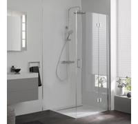HSK Aperto puerta con bisagras en la parte auxiliar del panel lateral, con bisagras, tope a la derecha, dimensiones: 120,0 cm x 200,0 cm, 2800120-R-41-50edelglas, Cabinas de ducha: Aspecto cromado: ES