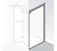 HSK Atelier Pared lateral plana para puerta plegable, dimensiones: 90,0 cm x 200,0 cm, 17988090-41-50, Cabinas de ducha: Aspecto cromado: ESG transparente