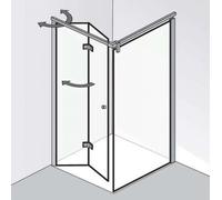 HSK Atelier Puerta plegable con bisagras para panel lateral, dimensiones: 120,0 cm x 200,0 cm, tope con bisagra a la izquierda, 17788120-L-41-50, Cabinas de ducha: Aspecto cromado: ESG transparente