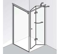 HSK Atelier Puerta plegable para panel lateral, dimensiones: 100,0 cm x 200,0 cm, tope a la derecha, 17788100-R-41-50, Cabinas de ducha: Aspecto cromado: ESG transparente