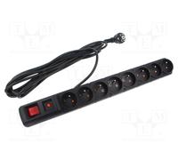 HSK DATA ACAR-S8-RACK-5M-BLACK Regleta de alimentación