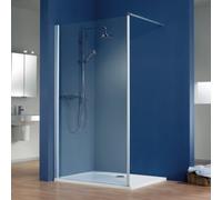 HSK Easy Walk Elemento frontal, tamaño: 140,0 x 200,0 cm, tope izquierdo, 1241400-L-01-50edelglas, Cabinas de ducha: Aluminio-plata mate: ESG transparente con vidrio noble