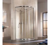 HSK Favorit Ducha redonda con puerta corredera y cristales curvos, tamaño: 90 x 90 x 185 cm, radio: 550 mm, 114090550-41-50, Cabinas de ducha: Aspecto cromado: ESG transparente