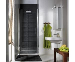 HSK Favorit Nova puerta giratoria para nicho, tamaño: 90 x 195 cm, con bisagra a la izquierda, 157090-L-01-50edelglas, Cabinas de ducha: Aluminio-plata mate: ESG transparente con vidrio noble