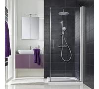 HSK Favorit Nova puerta giratoria para pared lateral, tamaño: 90 x 195 cm, bisagra a la derecha, 158090-R04-50edelglas, Cabinas de ducha: blanco: ESG transparente con vidrio precioso