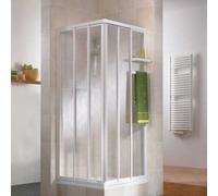 HSK Favorit puerta corrediza de esquina entrada de 3 partes, anchura ajustable de: 73,5 - 90,0 cm, altura: 185 cm, 119090, Cabinas de ducha: Colores especiales: ESG transparente con vidrio noble