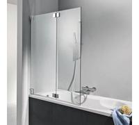 HSK K2 Accesorio para bañera, 2 elementos móviles, tamaño: hasta 100,0 x 150,0 cm, tope: izquierda, K2.83-L-41-50, Cabinas de ducha: Aspecto cromado: ESG transparente