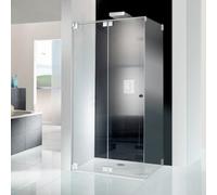 HSK K2 Puerta plegable con hoja lateral, sin marco, K2.18, medidas: hasta 100,0 x 200,0 cm, tope a la izquierda, K2.18-L-41-120, Cabinas de ducha: Aspecto cromado: Vidrio real TwinSeal