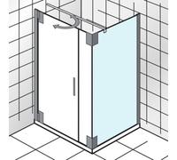 HSK K2P Panel lateral para puerta giratoria, dimensiones: 80,0 cm x 200,0 cm, tope izquierdo/derecho (giratorio), 2192080-41-50, Cabinas de ducha: Aspecto cromado: ESG transparente