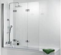 HSK Premium Softcube Accesorio para bañera, 3 piezas, tamaño: 114 x 140 cm, tope: izquierda, 6807114-L--01-120, Cabinas de ducha: Aluminio plata mate: Vidrio real TwinSeal