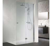 HSK Walk In Exclusiva puerta plegable, abatible, derecha, medidas: 120,0 x 200,0 cm, 4206120-R--01-120, Cabinas de ducha: Aluminio plata mate: Vidrio real TwinSeal