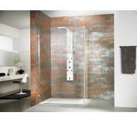 HSK Walk In Lavida, sin marco, LV.51-L, anchura hasta 120,0 cm, LV.51-L-41-50Edelglas, Cabinas de ducha: Aspecto cromado: ESG transparente con cristal precioso