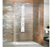 HSK Walk In Lavida, sin marco, LV.51-R, anchura hasta 120,0 cm, LV.51-R-41-50, Cabinas de ducha: Aspecto cromado: ESG transparente