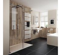 HSK Walk In Pro Concept, elemento frontal, 2 piezas, tamaño: 160,0 x 200,0 cm, tope izquierdo, incl. perfil de conexión a la pared, 1735160-L-41-50, Cabinas de ducha: Aspecto cromado: ESG transparente