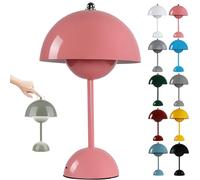 HSKJTT Lámpara De Seta LED Recargable, Lámpara De Mesa Inalámbrica para Maceta Lámpara De Mesa Regulable Táctil con 3 Modos De Brillo Lámpara De Noche Lámparas De Setas Lámpara De Escritori,Pink