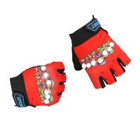 HSKRKOW 1 Par Guantes Bici Niños,Cachorro Guantes De Ciclismo De Medio Dedo,Guantes De Ciclismo Niñas Y Niños, 4-12Years Guantes Bicicleta para Infantil MTB BMX Carretera Montaña(Rojo,B)