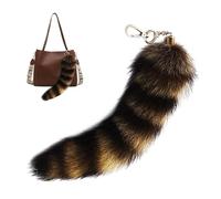 HSKRKOW 1 Pieza Cola Teriana Llavero De Mujer, 25Cm Cola De Zorro, Bag Charms, Dijes Para Bolsos, Cola Peluda De Animal Peludo, Llavero Divertido, Para Bolso Mochila(A) (F)