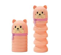 HSKRKOW Plegable Lindo Estuche Escolar 2 en 1 de Silicona Blanda Extensible Estuche de Silicona Suave para la Escuela para Niños Multifuncional Impermeable para Niños Legami（Perro）