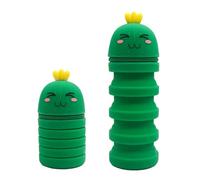 HSKRKOW Plegable Lindo Estuche Escolar 2 en 1 de Silicona Blanda Extensible Estuche de Silicona Suave para la Escuela para Niños Multifuncional Impermeable para Niños Legami（Cactus）