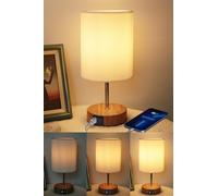 HSLighting Lámpara De Mesita De Noche, Táctil Regulable Lámpara De Mesa Con Función De Carga USB C 2 Bombillas LED Pantalla De Lino, Lámpara Pequeña Para Dormitorio Oficina Salón Dormitorio