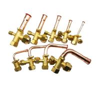 HSMXNEONJB 1PC Elbow 9.52mm Copper Tube 3 Ways Air Conditioner Angle Stop Valve Fitting