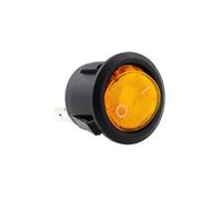 HSMXNEONJB 1pcs 20mm KCD1 10A 12V Yellow Light Power Switch Car Button Lights ON/OFF 3pin Round Rocker Switch