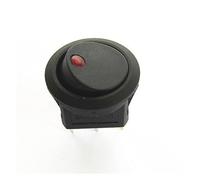 HSMXNEONJB 1pcs Car 12V 3 Pin Round Rocker Dot Boat LED RED Light Toggle Switch SPST ON/OFF
