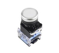 HSMXNEONJB 1PCS Push Button Switch LA38-11BN LA38-11BNZS NO/NC Momentary/Latching 22mm 4 Screws Round Panel Cutout 2 Position Knob Switch (Color : White, Size : Self-Locking)