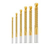 HSMXNEONJB 2pcs 6mm HSS Twist Drill Bits Set Serrated Grooving Cutting Tap Spiral Saw Wood Metal Hole Saw Titanium Drill Tools