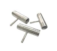 HSMXNEONJB 6 8 10 12 14 16 19 20 25 32 38-51mm Hose Reducer Tee 3 Ways Splitter 304 Stainless Steel Hosetail Connector Coupler Fitting(58-16-58MM_HOSE)