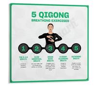 HSMXNEONJB Ancient Breathing Exercises Poster 5 Qigong Techniques for Modern Wellness Practice Reference Wall-Art(Unframed,16x24inch(40x60cm))