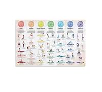 HSMXNEONJB Beginner Friendly Yoga Balance Poster - 7 Essential Poses Chart, Educational Wall Art for Bedroom or Studio(Framed,12x18inch(30x45cm))