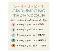 HSMXNEONJB Calming Strategies Art Print, Mindfulness Based Canvas Poster for Office Decor, Wellness Center, Counseling Room Wall Art(Unframed,12x18inch(30x45cm))