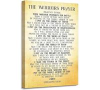 HSMXNEONJB Christian Warriors Prayer - The Full Armor of God Ephesians 6, Vintage Bible Verse Canvas Art for Office(Framed,16x24inch(40x60cm))
