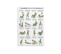 HSMXNEONJB Dumbbell Only Workout Chart - Full Body Home Exercise Poster, Training Guide & Fitness Decor for Apartment Gym(Unframed,16x24inch(40x60cm))