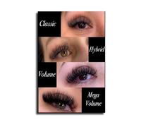 HSMXNEONJB Eyelash Extension Educational Poster Lash Training Procedure Chart Abstract Canvas Wall-Art for Beauty Salon Decor(Framed,12x18inch(30x45cm))