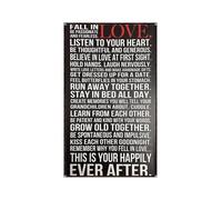 HSMXNEONJB Fall in Love with Being Passionate and Fearless Metal Tin Sign Vintage Distressed Look Inspirational Quote Sign for Home Office Cafe 8 X 12 in