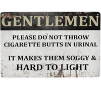 HSMXNEONJB Funny Metal Sign Gentlemen Do Not Throw Cigarette Butts In Urinal Retro Wall-Art Bar Restaurant Cafe Garage 8 X 12 in