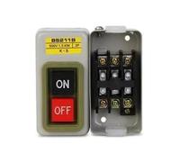 HSMXNEONJB Interruptor de botón de arranque monofásico trifásico, BS-211B, 1,5 kW, 220 V, 380 V, caja de hojalata, 1 unidad