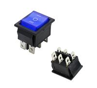 HSMXNEONJB KCD4 1PCS Rocker Switch Power Switch ON-Off-ON 3 Position 6 Electrical Equipment with Light Switch 16A 250VAC/ 20A 125VA(Blue ON-Off-ON)