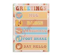 HSMXNEONJB Morning Greetings Class Classroom Rules Poster Canvas Wall-Art Living Room Bedroom Decor(Unframed,12x18inch(30x45cm))