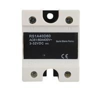 HSMXNEONJB RS1A40D60 60A Triac Single Phase AC Solid State Relay,5V 12V 24V Input Output 42-440VAC to AC Zero Switching SSR Relay