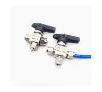 HSMXNEONJB Válvula de bola de 3 vías con rosca rápida de acero inoxidable 304, 1 unidad, tubo de 8 x 5, válvula de tres vías conmutada tipo L.