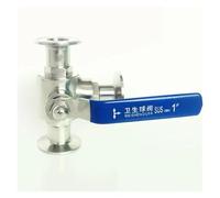 HSMXNEONJB Válvula de bola de puerto en L con abrazadera triple de 89 mm de diámetro exterior for tubería de 3,5" de acero inoxidable SUS 304 for elaboración de cerveza casera