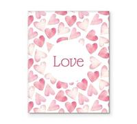 HSMXNEONJB Watercolor Love Hearts Wall Art - Soft Pink Valentine's Decor for Bedroom, Romantic Canvas Print for Couples, First Home Gift, Wedding Anniversary Present(Unframed,08x12inch(20x30cm))